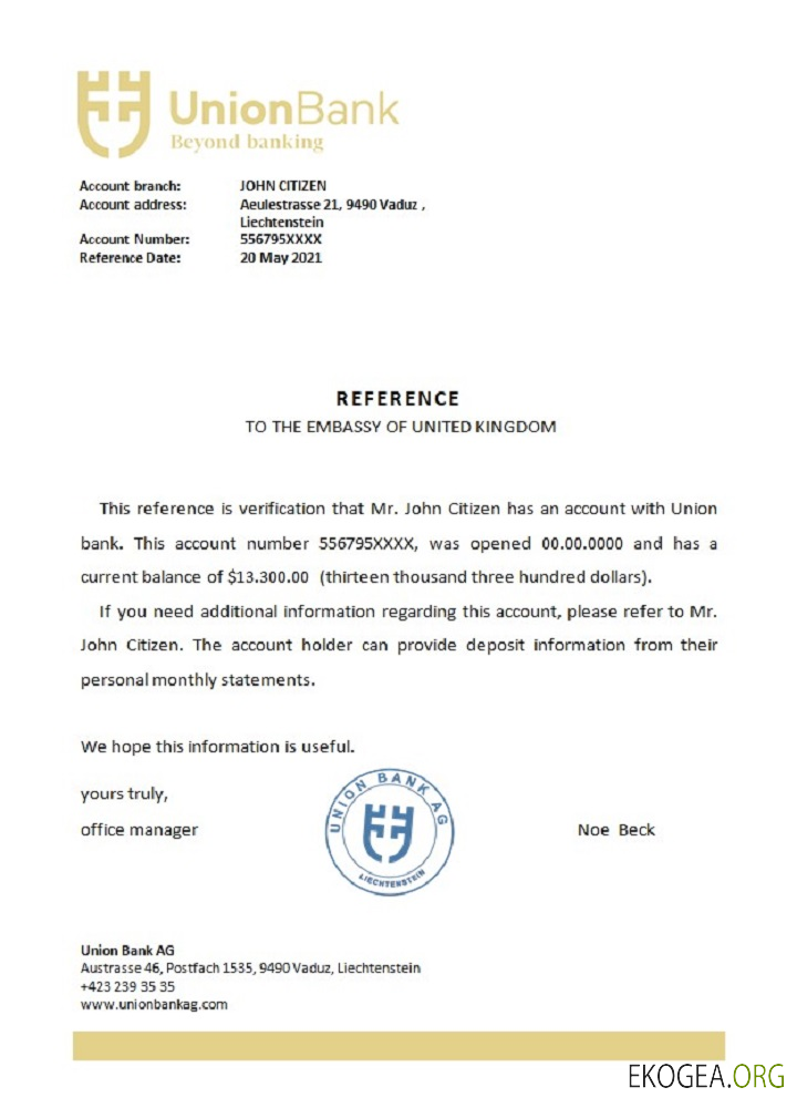 Liechtenstein , Union Bank , référence